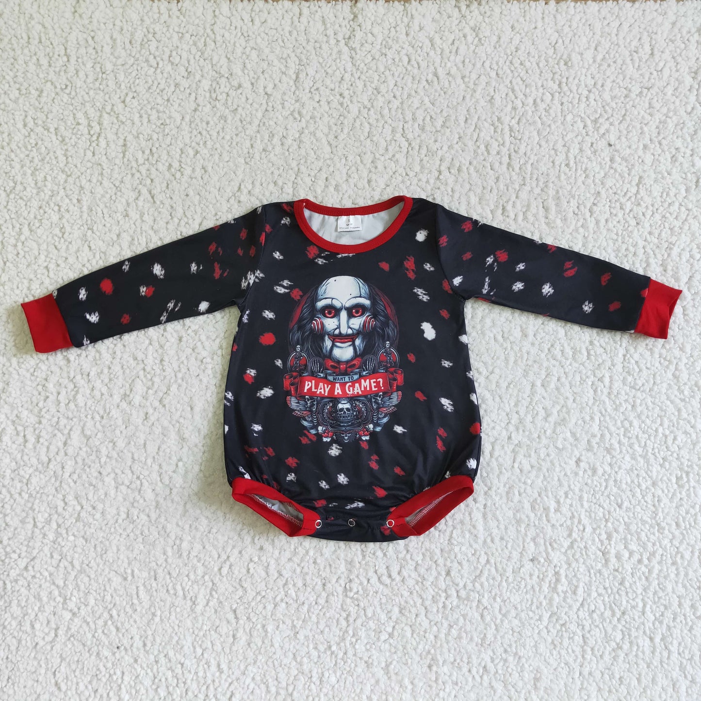 Halloween Black Cartoon long sleeves romper