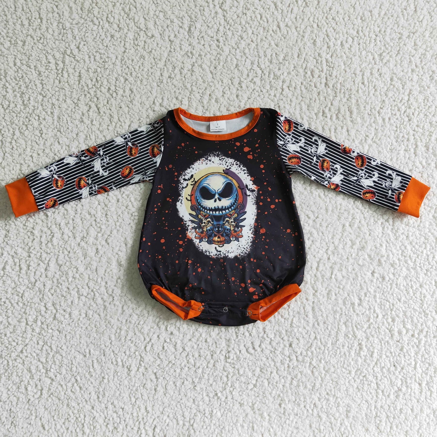 baby Orange Cartoon long sleeves romper