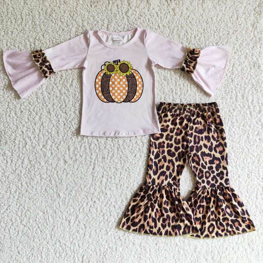 Pink Leopard Pumpkin Girls Set