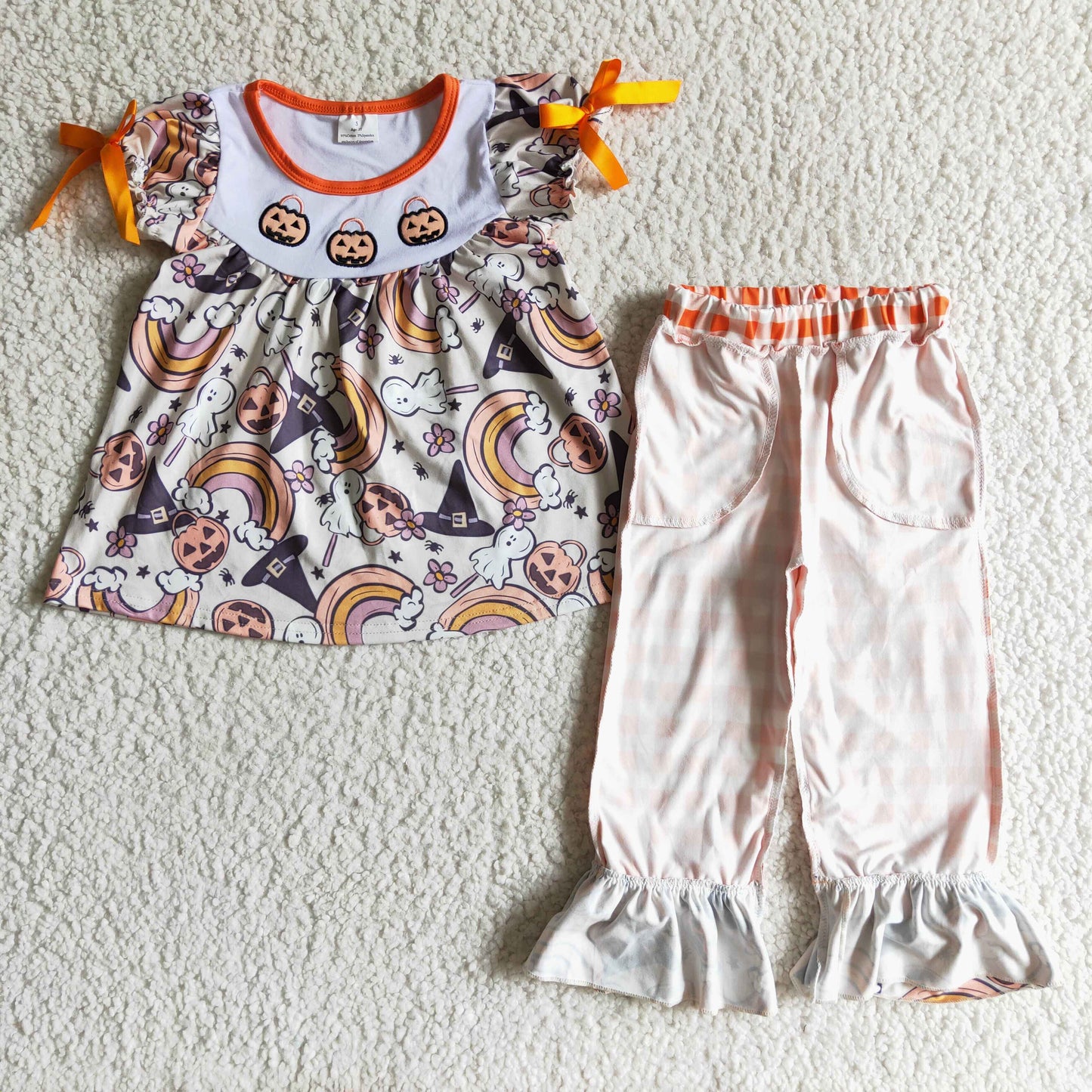 Halloween embroidery Pumpkin Cartoon Outfits