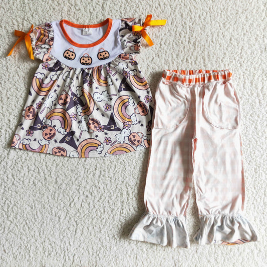 Halloween embroidery Pumpkin Cartoon Outfits