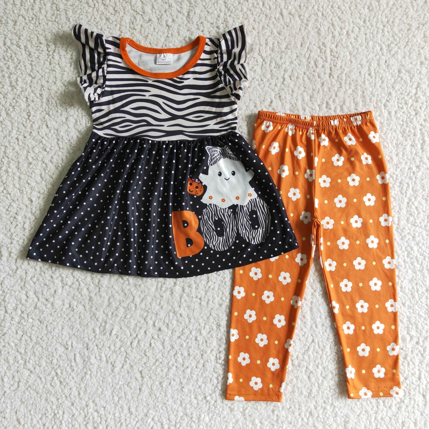 Halloween Black Dots Girls Set