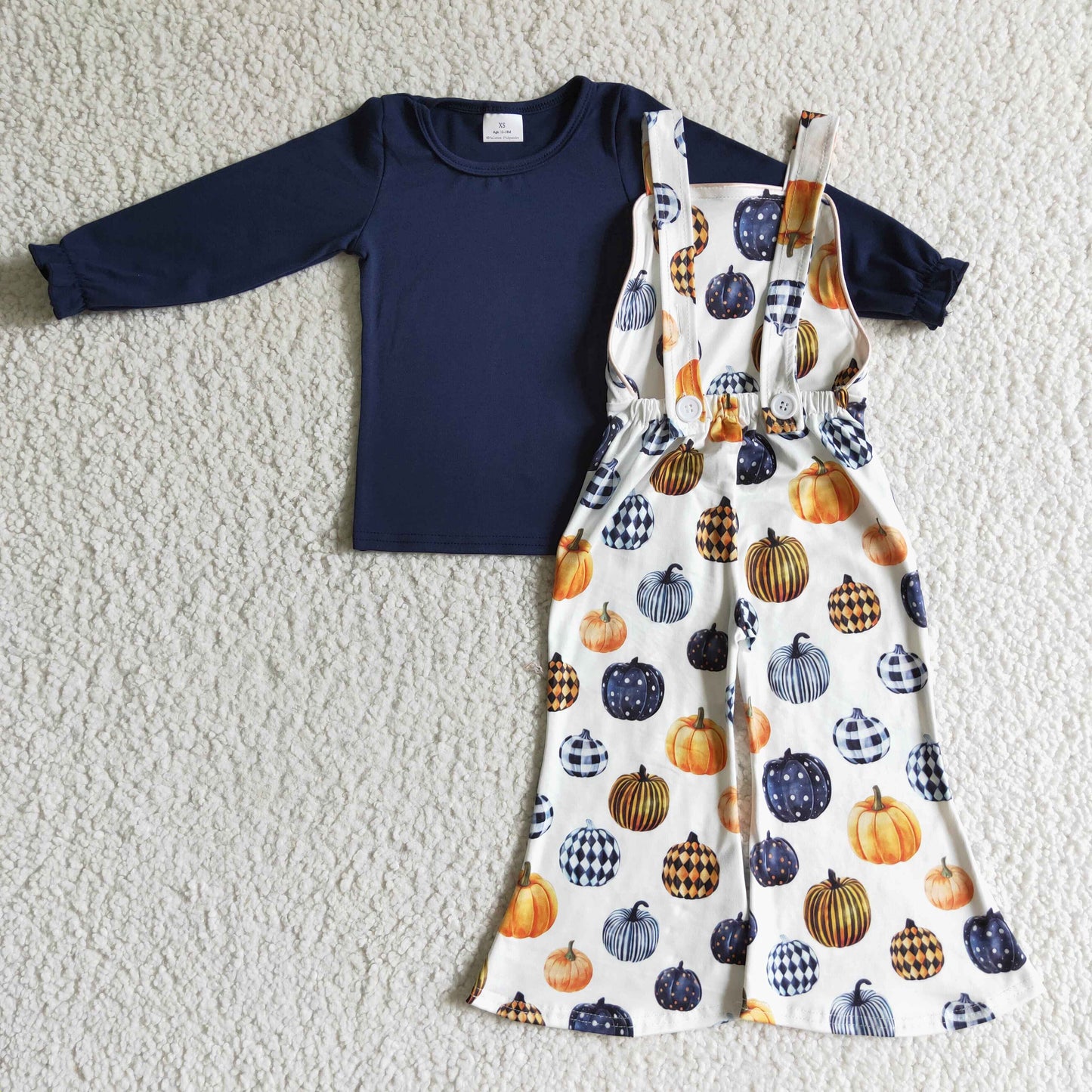 Pumpkin Blue overall outfits
