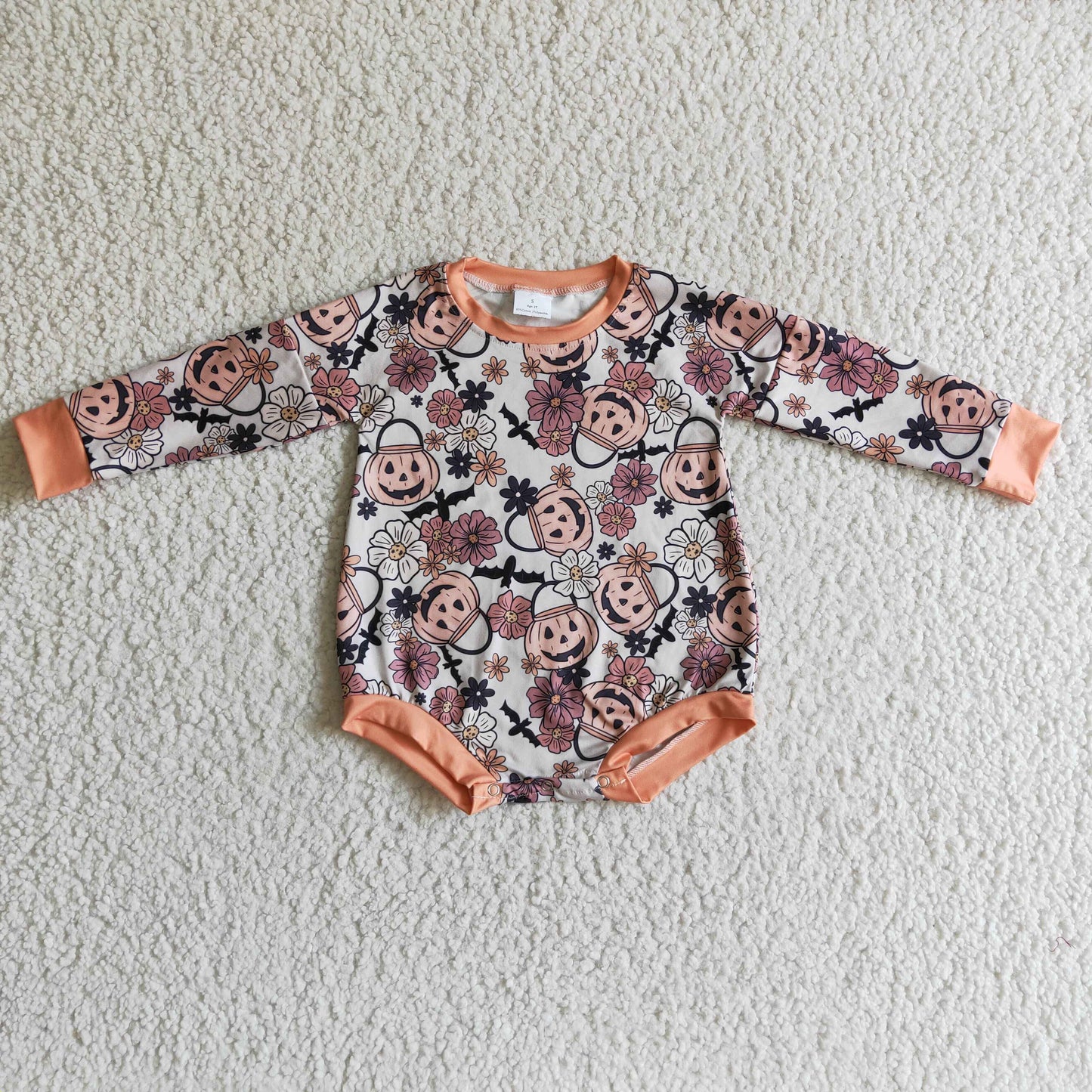 Flowers Pumpkin long sleeves romper