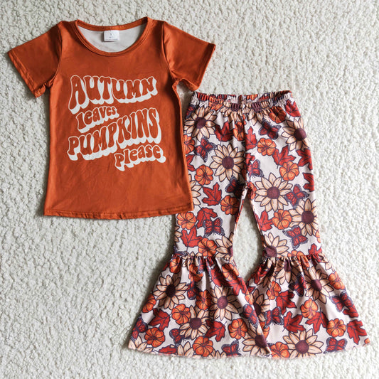 Brown Flowers Girls Set