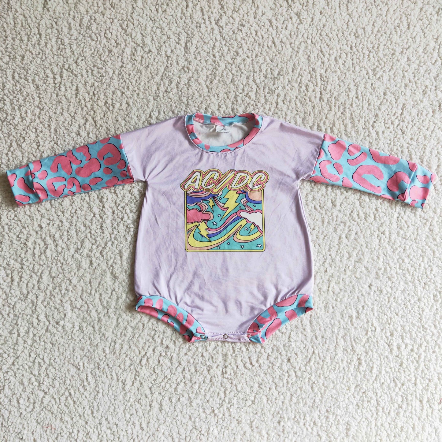 Purple Cartoon long sleeves romper