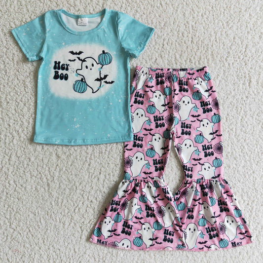 Blue Cartoon Dog Girls Set