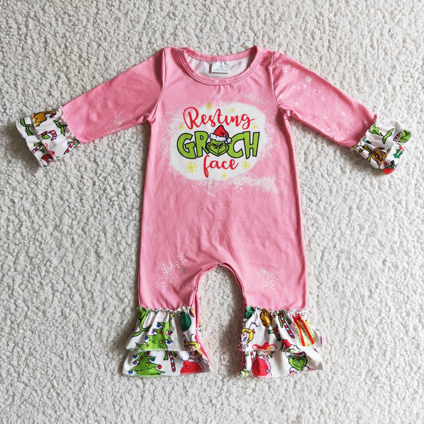 Christmas Pink Cartoon Romper