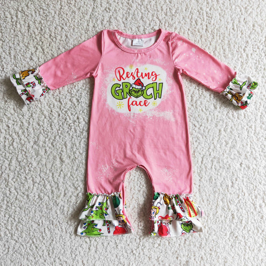 Christmas Pink Cartoon Romper