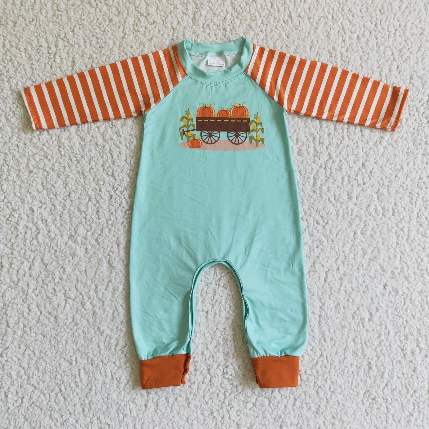 Halloween Pumpkin Ruffle Boy Romper