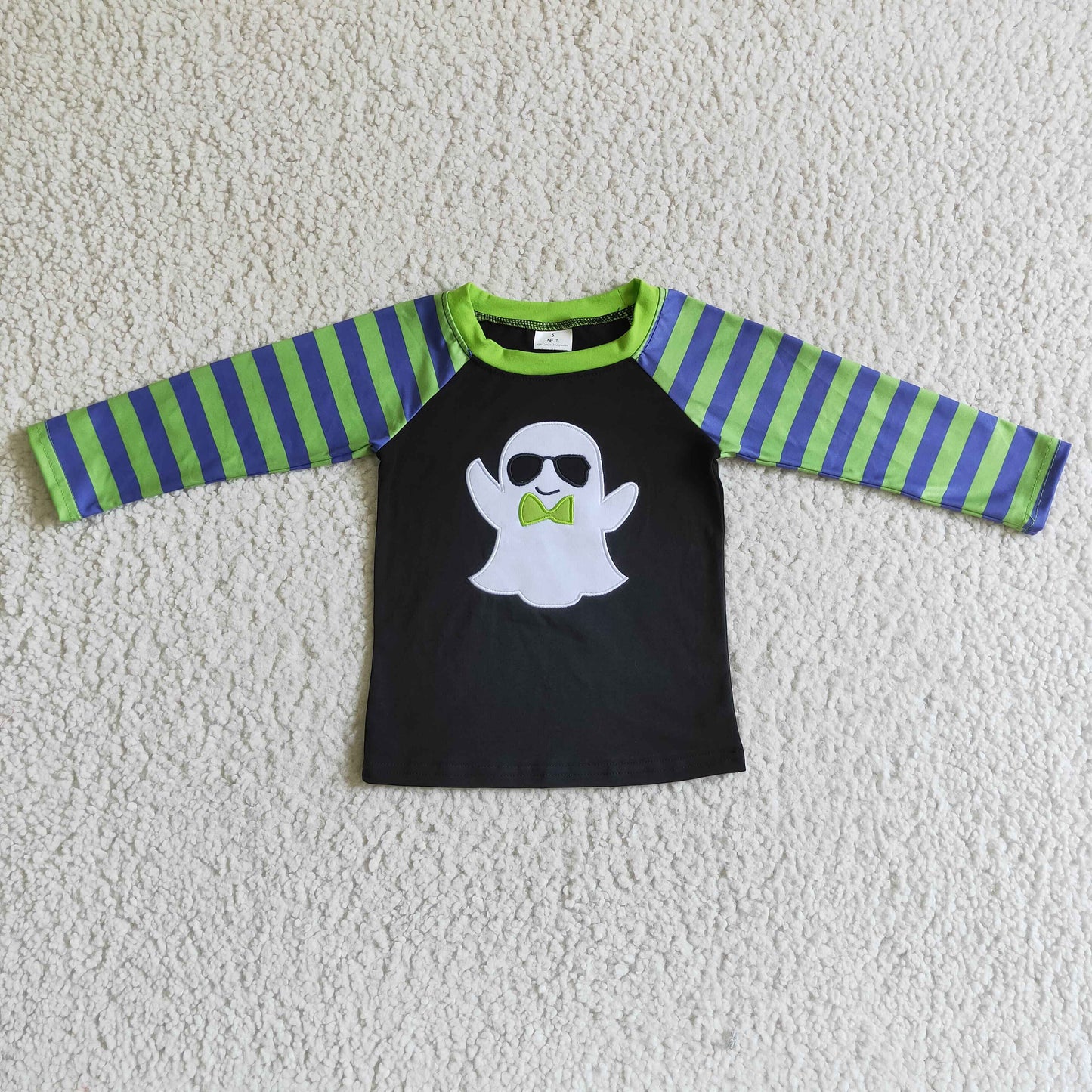 Halloween Embroidery Cartoon Boy Shirt