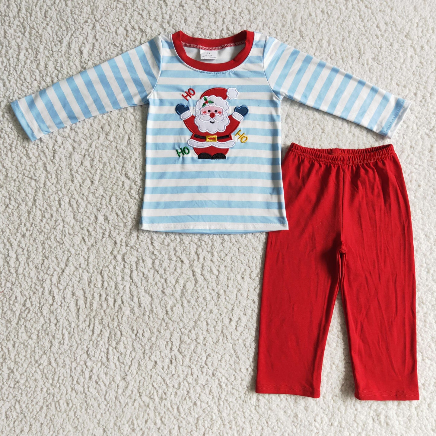 Christmas Embroidery Santa Boy Set