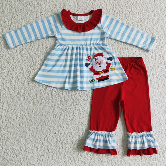 Christmas Embroidery Santa Girls Set