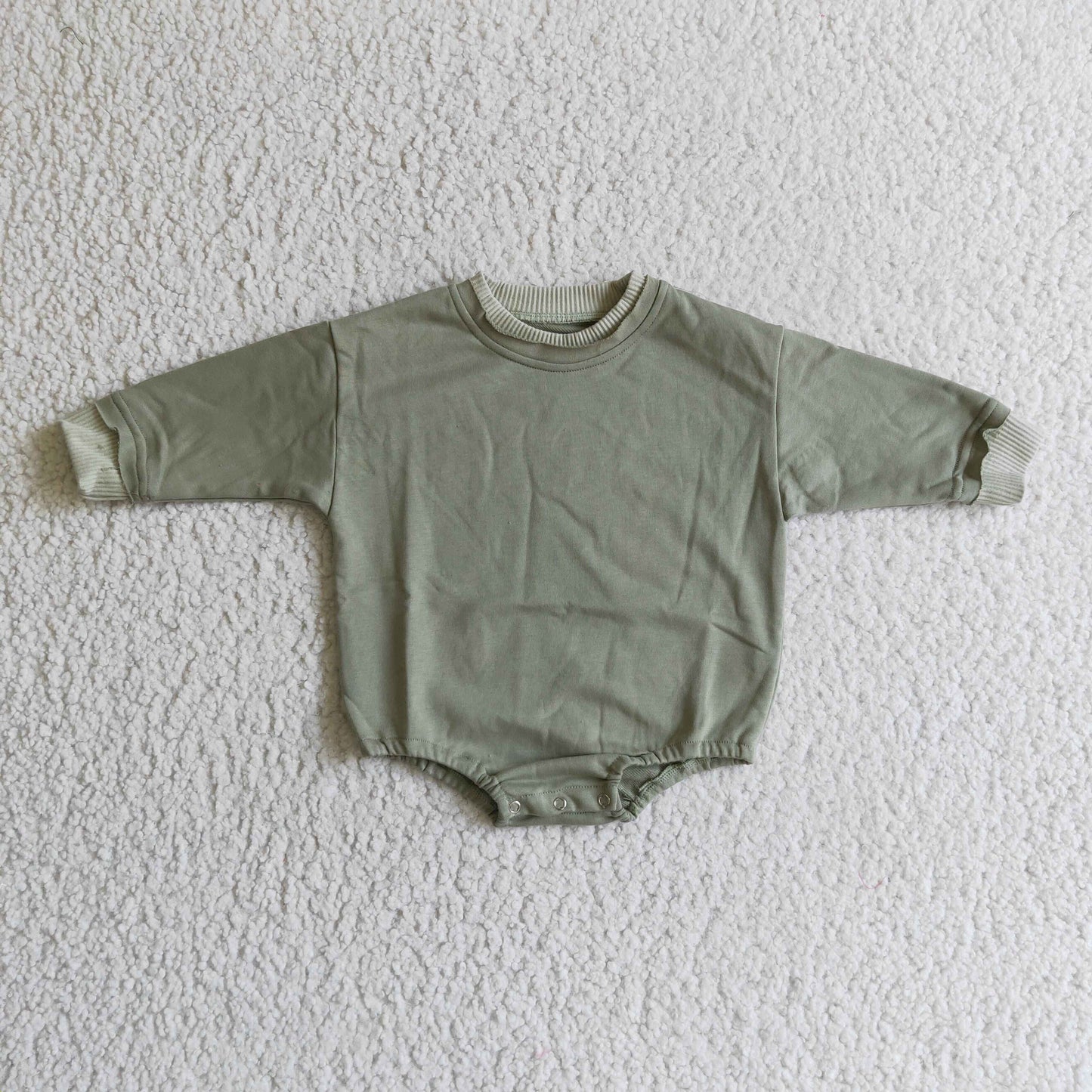 Dark Green Sweater Cotton long sleeves romper