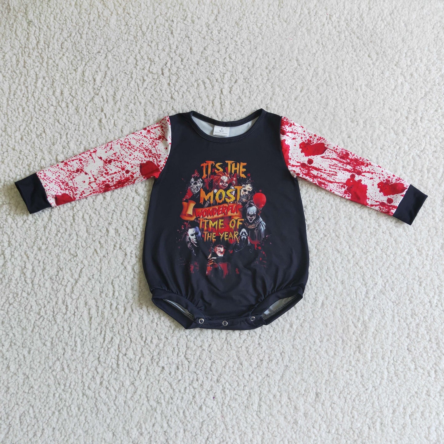 Halloween Black long sleeves romper