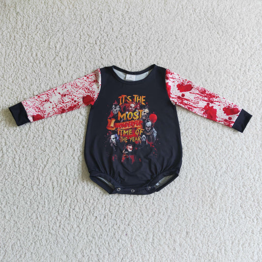 Halloween Black long sleeves romper
