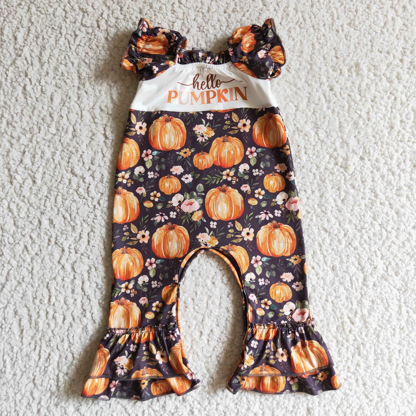 Halloween Pumpkin Girls Romper