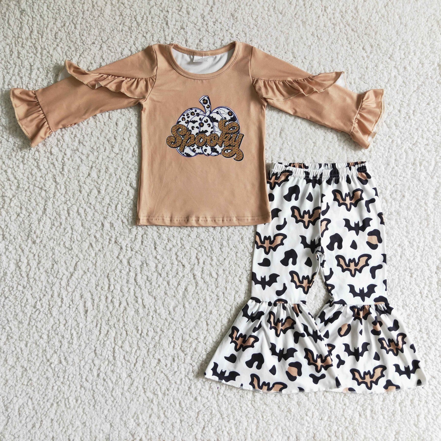 Halloween Pumpkin Print Girls Set