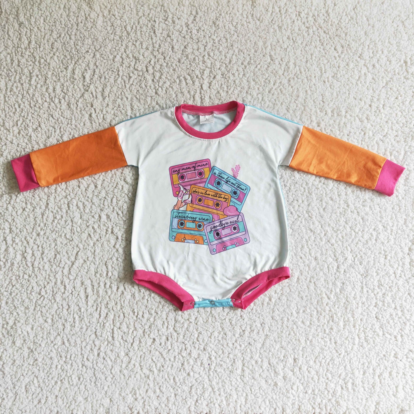 Camera Pattern Print Baby Long Sleeves Romper