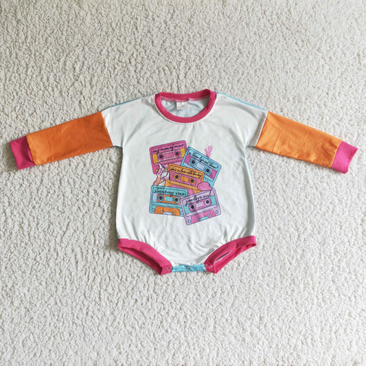 Camera Pattern Print Baby Long Sleeves Romper