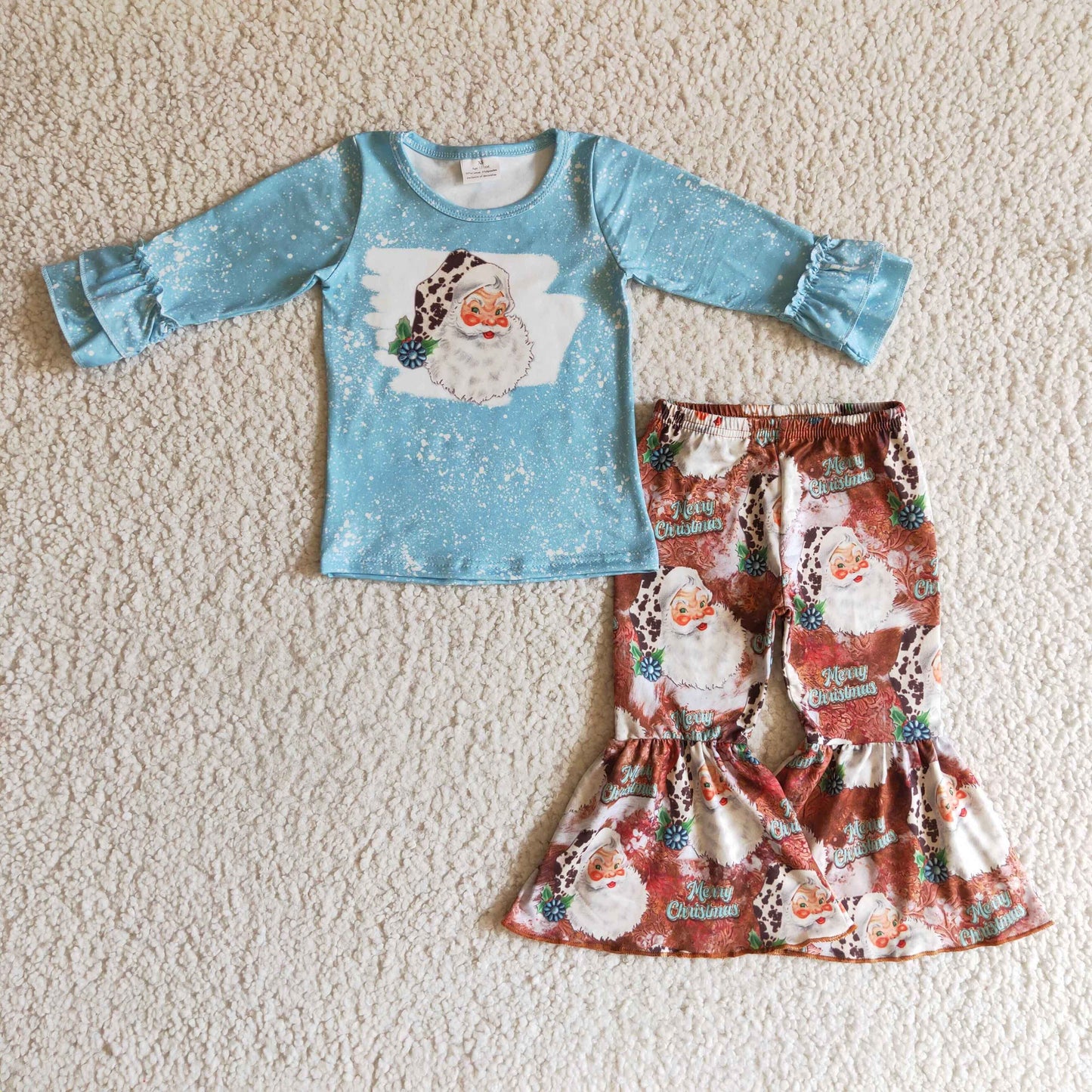 Christmas Blue Santa Girls Set
