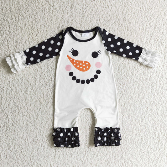 Christmas Snowman Polka Dots Romper