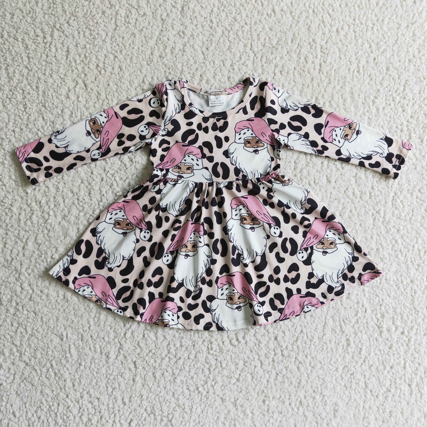 Christmas Santa Pink Girls Dress