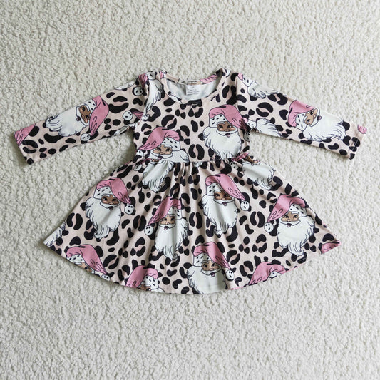 Christmas Santa Pink Girls Dress