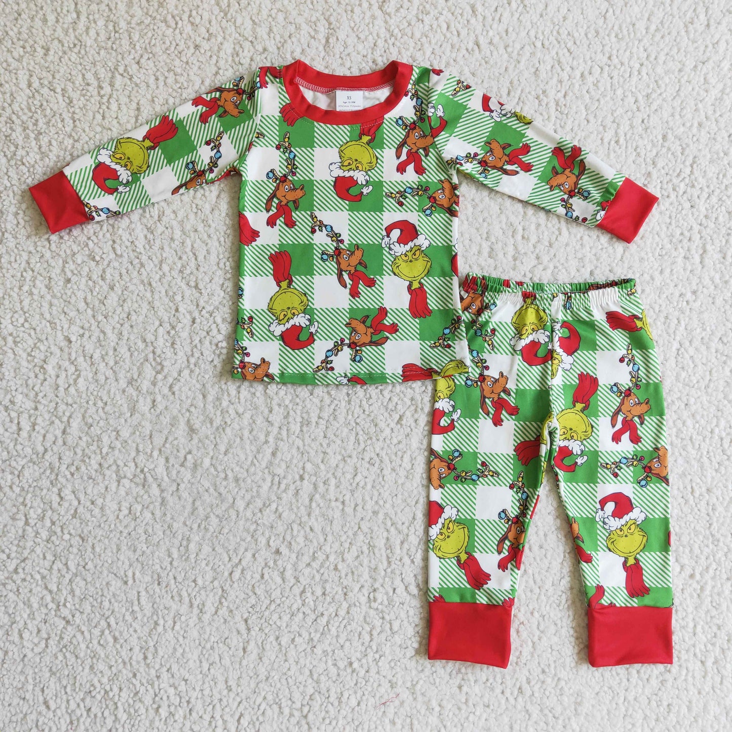Christmas Green Cartoon Pajamas