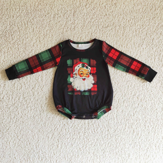 Christmas Black Santa long sleeves romper