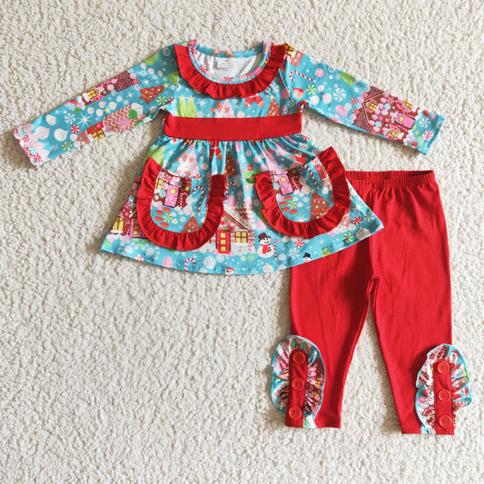 Christmas Snow With Pockets Girls Set