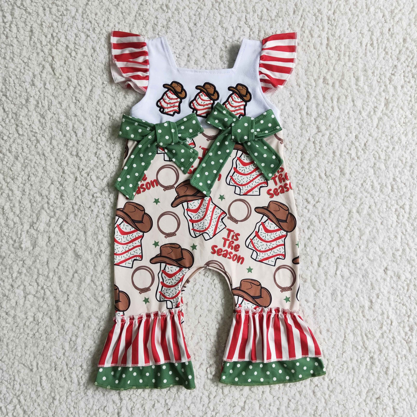 Christmas Cake Embroidery Romper