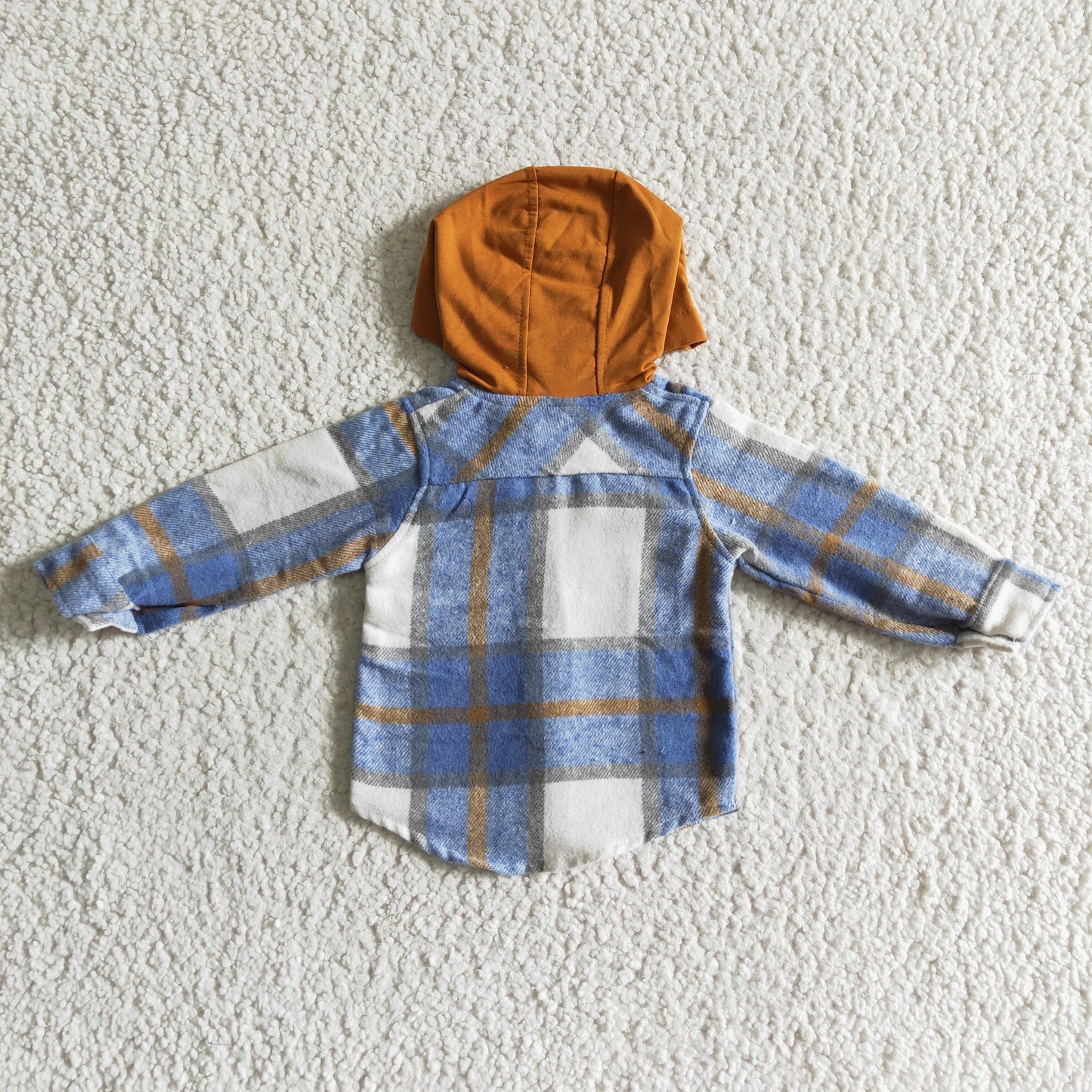 Fall Flannel Shacket With Orange Hat