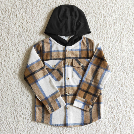 Fall Flannel Shacket With Black Hat
