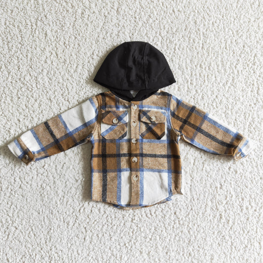 Fall Flannel Shacket With Black Hat