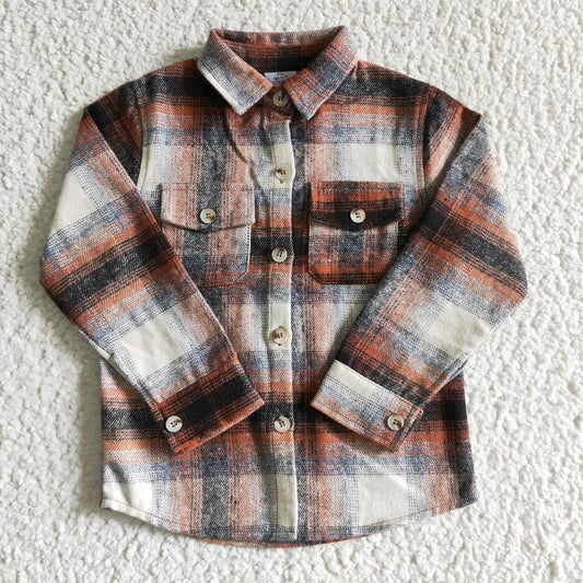 Fall Orange Flannel Shacket