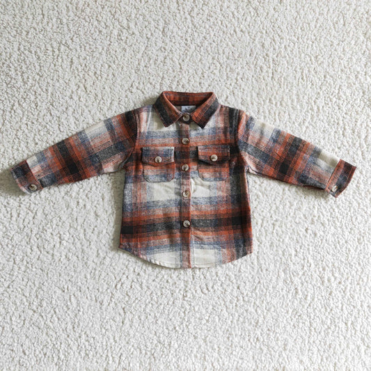 Fall Orange Flannel Shacket