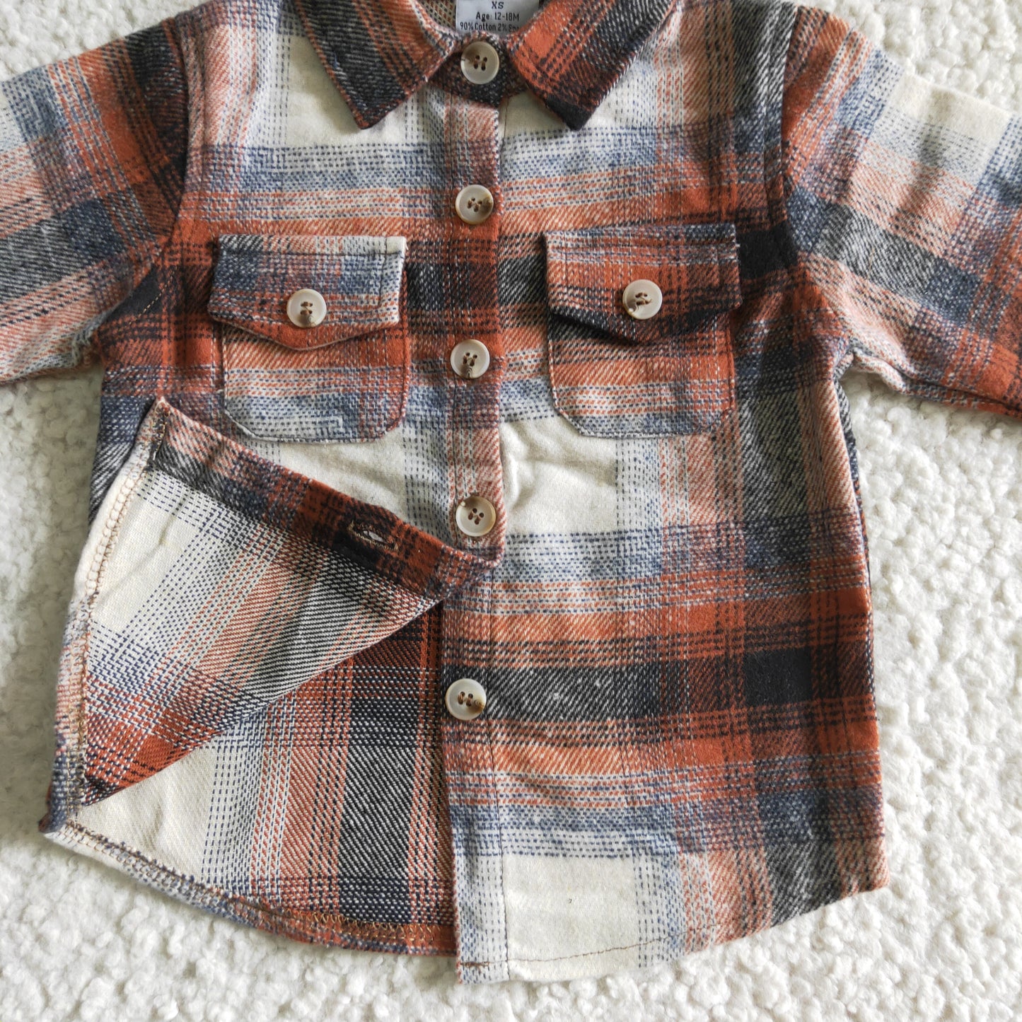 Fall Orange Flannel Shacket