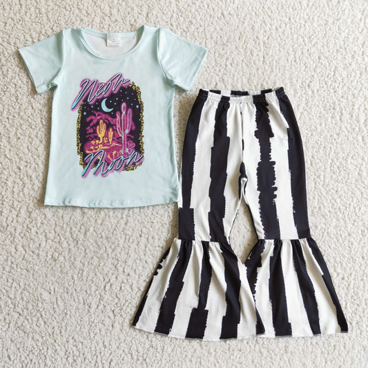 Cactus Black Strips Girls Set