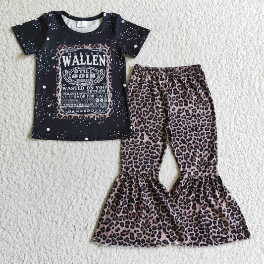 Black Leopard Girls Set