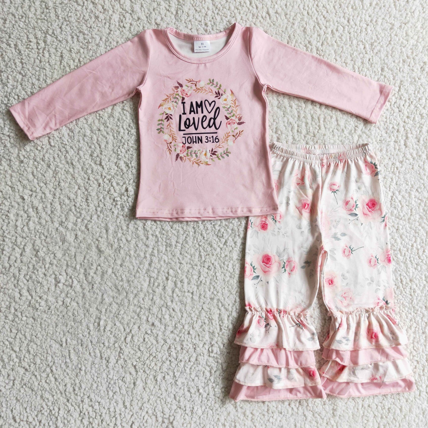 Pink Flowers love Ruffle Gilr‘s Outfits