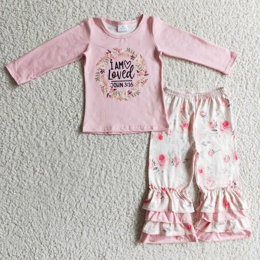 Pink Flowers love Ruffle Gilr‘s Outfits