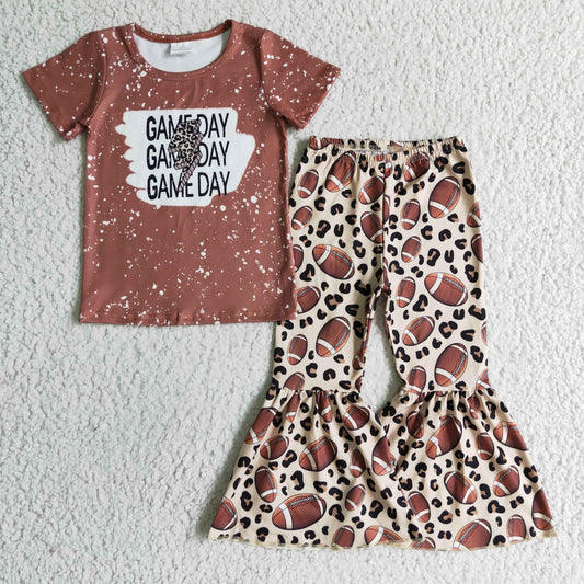 Brown Leopard Baseball Girls Set