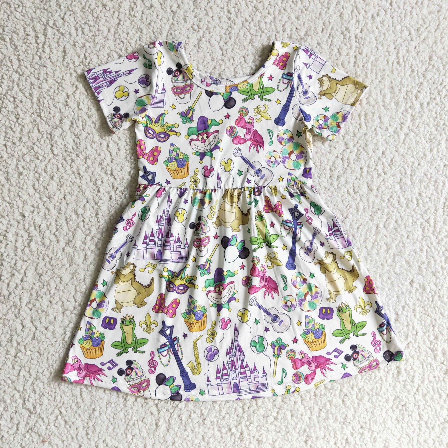 Purple Cartoon Girls Dress