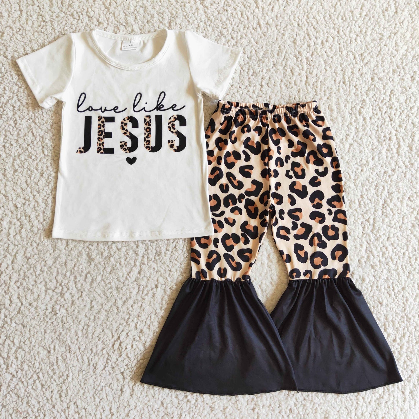 Leopard Bell Pants Girls Set