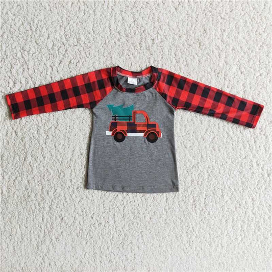 Christmas Red Car Boy Shirt