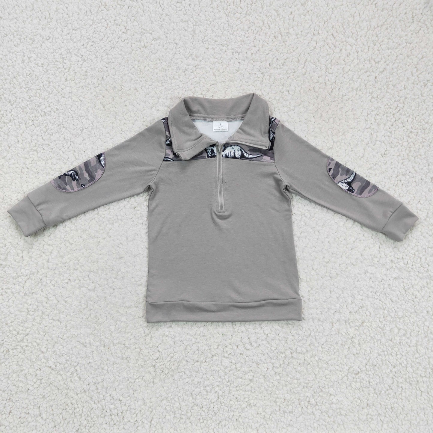Gray Dinosaur With Zipper Coat