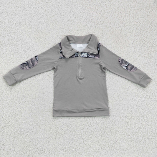 Gray Dinosaur With Zipper Coat