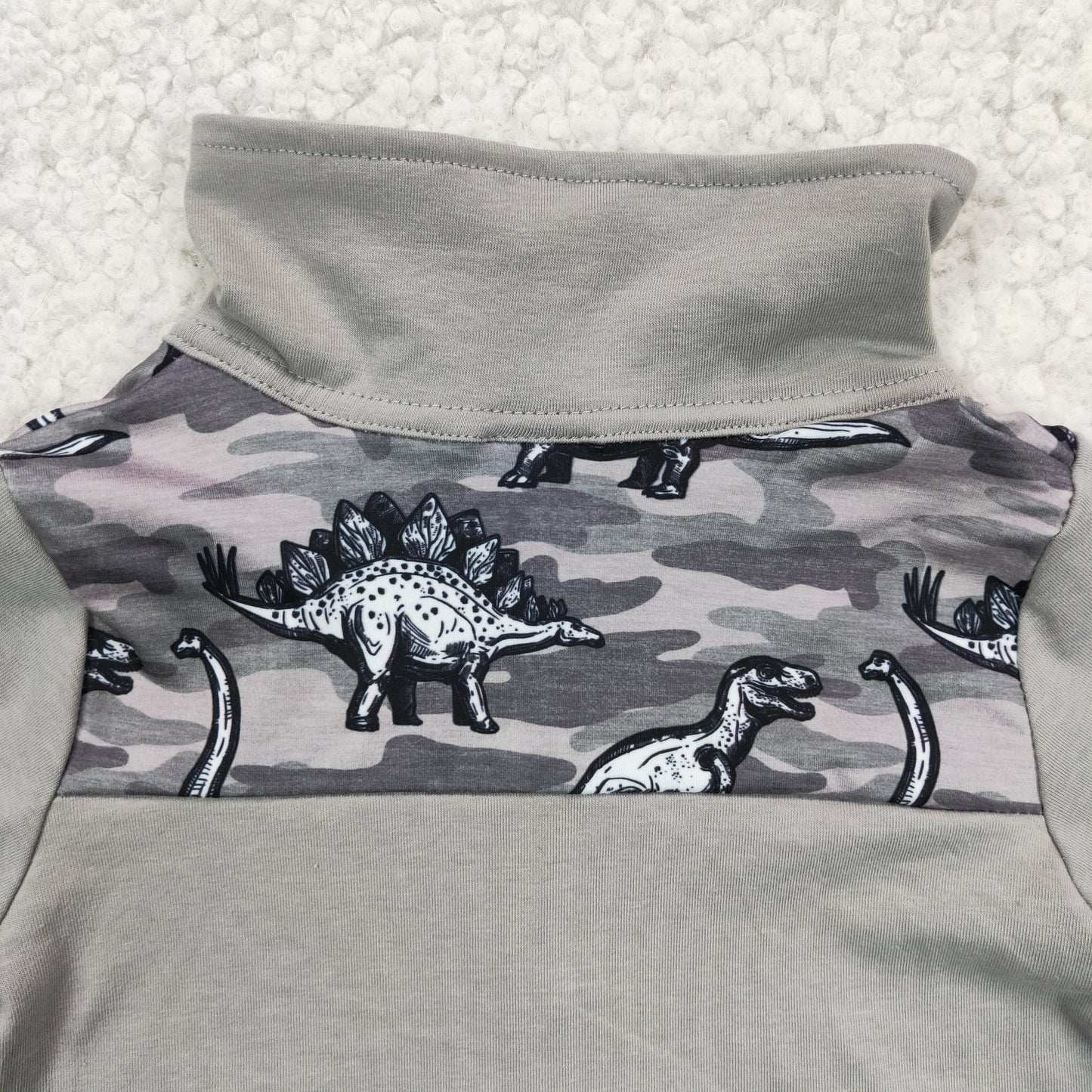 Gray Dinosaur With Zipper Coat
