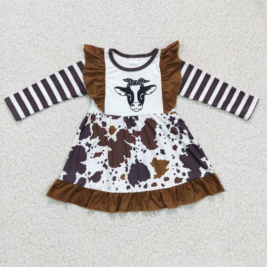 Cow Ruffle Girls Dress